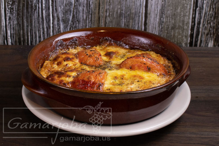 Mushrooms with Cheese in a Pot